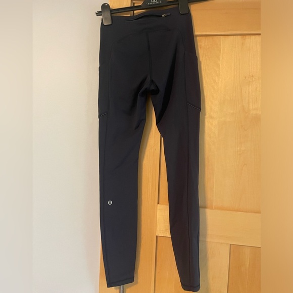 Lululemon Speed Tight IV Leggings Navy Blue Size 4 Luxtreme Back Zip Pocket 28” - Picture 2 of 6